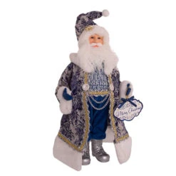 Kurt Adler 18" Blue Delft Santa Holding Sign Christmas Figure J6098 -Christmas Decor Shop j6098 01 18151.1678115417