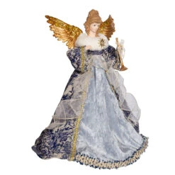 17" Indigo Blue Delft Angel Christmas Tree Topper J6099 -Christmas Decor Shop j6099 01 06554.1653408818
