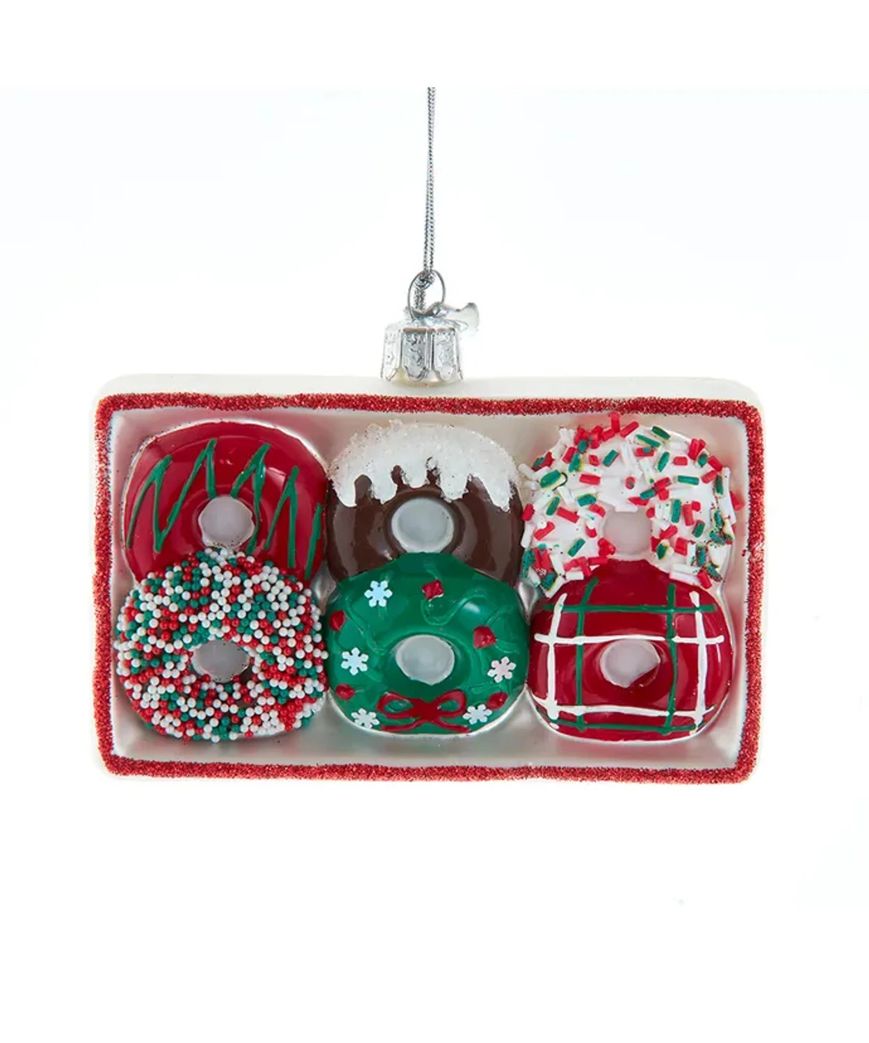 Kurt Adler 4.5" Noble Gems Donuts Glass Christmas Ornament NBX0144 1 Kurt Adler 4.5" Noble Gems Donuts Glass Christmas Ornament NBX0144