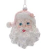 Kurt Adler 6" Pink And Silver Santa Head Glass Christmas Ornament T2802