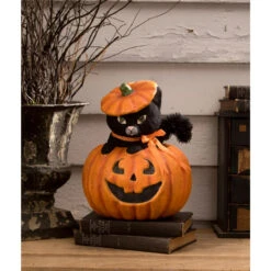 Bethany Lowe 10.5" Kitty Cat In Jack Halloween Figure TJ3305