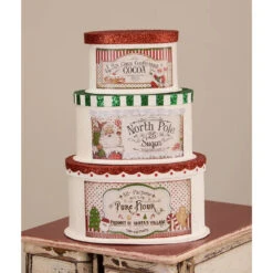 Bethany Lowe Set Of 3 Sweet Tidings Christmas Nesting Boxes TL1361