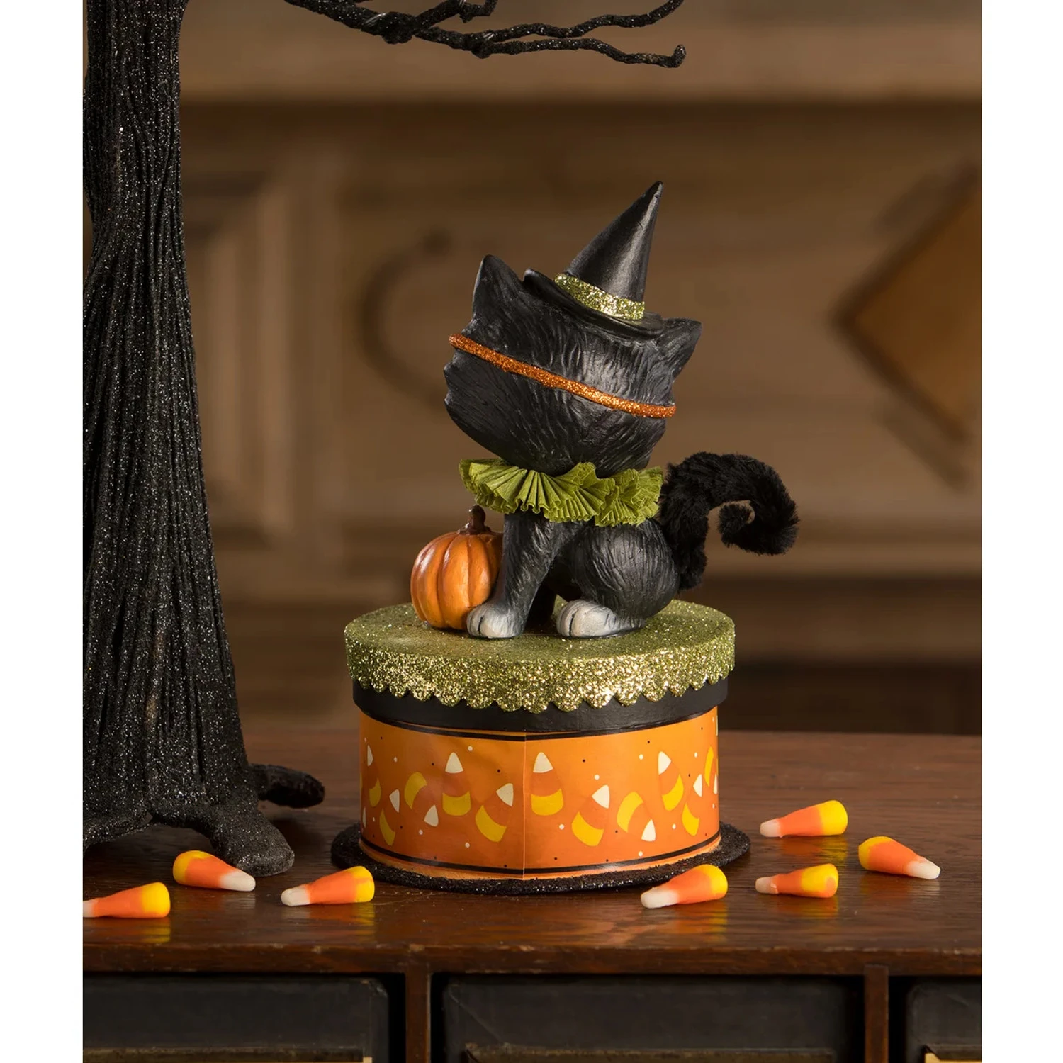 Bethany Lowe 8" Halloween Kitty Binks On Box Vintage Halloween Decoration TL3355 2 Bethany Lowe 8" Halloween Kitty Binks On Box Vintage Halloween Decoration TL3355 - Image 2