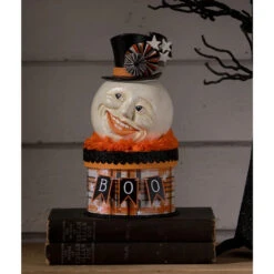 Bethany Lowe 9" Halloween Moon Man On Box Decoration TL3357