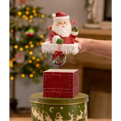 Bethany Lowe 7.75" Ho Ho Santa In Chimney Container Vintage Christmas Decor TL3363 -Christmas Decor Shop tl3363 2 lg 36960.1719509493