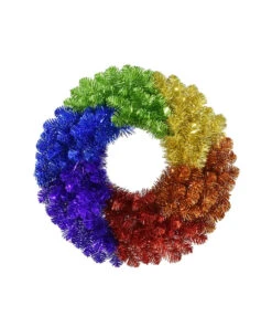 Kurt Adler 24" Foil Rainbow Pride Christmas Wreath WRT0402